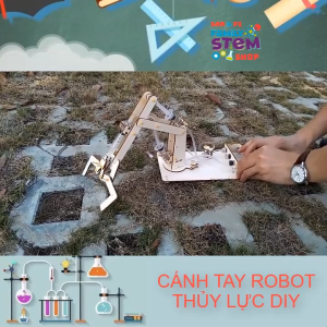 Mô hình Cánh Tay Robot Thủy Lực loại lớn 4 xi lanh. Đồ chơi lắp ráp giáo dục khoa học sáng tạo cho trẻ em. STEMSANPI