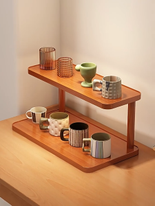 Bamboo mall Tea set shelf tabletop shelf cup rack moisture-proof and mold-proof sturdy and solid enlarged countertop