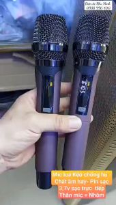 Mic loa kéo chống hú M36 - Sử dụng pin sạc 18650 - thân Mic Nhôm phay