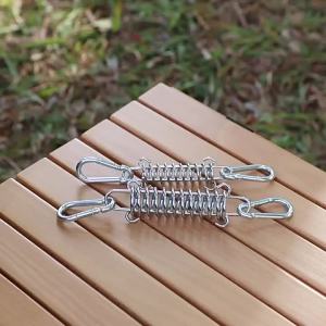 2/4/6Pcs Camping Tent Wind Rope Spring Buckle Tent Tensioner Camping Deck Pegs with Carabiner Clips Awning Tightener Fixed Hook