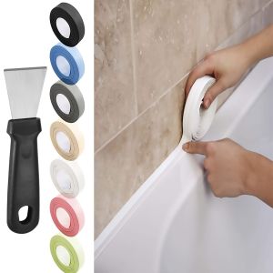 1pc/3pcs/5pcs Caulk Tape Waterproof Self AdhesiveRazor Blade ScraperBathtub Caulk Strip Sealant Tape Sealing Strip