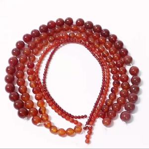 Red Carnelian Agate Round Gem Loose Beads 15" Strand 4 6 8 10 12MM Pick Size For Jewelry Making Diy Bracelet Necklace Findings