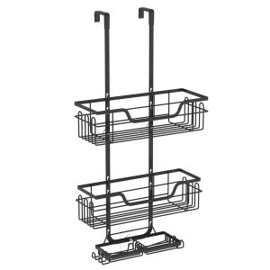 No-Drill Shower Caddy 3 Tier Over The Door Shower Hanging Basket Shampoo Body Wash Organizer Shelf Waterproof Towel Storage Rack