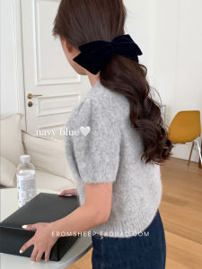Large Black Velvet Hair Clip with Butterfly Knot for Women Korean Style Versatile Back of Head Spring Clip Hair Accessories