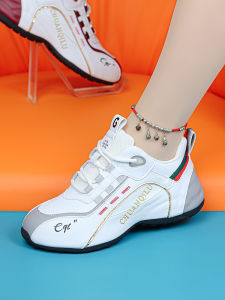 Fashionable Casual Shoes Womens Leather Soft Bottom Anti-Slip Dad Shoes Spring New Style Comfortable Sports Leisure Footwear