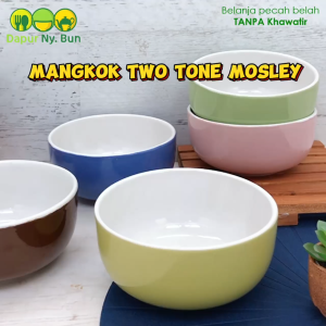 Mangkok Bulat Mosley Two Tone Solid Ukuran 14cm / Mangkuk Mie