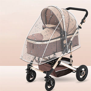 Universal Waterproof Pram Rain Cover Baby Stroller Accessories Transparent Wind Dust Shield Zipper Open for Pushchairs Raincoat