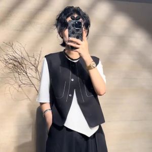 New Autumn Spring Style Designer Faux Pockets Vest