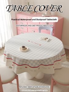 ZISHI | Dopamine Aesthetic Round Tablecloth Waterproof and Oil-Proof