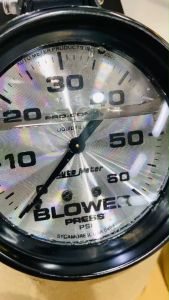 Pro-Comp Blower Gauge 35-60 PSI Black Face with Black Bezel and Chrome Trim for Car Performance