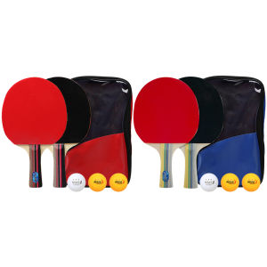 Welcomehome Ping Pong Paddles with Storage Bag Table Tennis Racket Table Tennis Paddles Ping Pong Paddles Set for Advanced Training