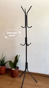 Coat Rack Rak Gantungan Baju Stand Hanger Serbaguna Multifungsi Gantungan Berdiri 9 Hook Import - Design Modern dan Portable, Bahan Besi Anti Karat, Mudah Dipasang (Deskripsi dalam kemasan)