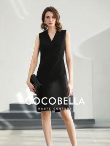 COCOBELLA | Hepburn Style V-Neck Sleeveless A-Line Dress for Elegant Ladies