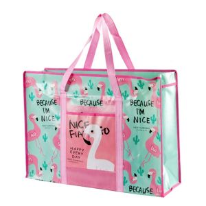 TAS KARUNG TALI LINGKAR UKURAN 38X50X19 CM KANTONG DEPAN WARNA/MOTIF RANDOM