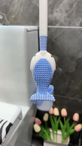 New Spray Whale Liquid Press-Type Toilet Brush with Pressure Spray No Dead Corners Includes Base Cleaning Set for Bathroom Toilet Brush