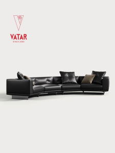 VATAR | Italian Minimalist Genuine Leather Curved Sofa
