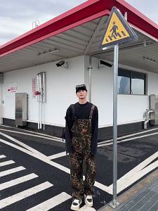 เอี๊ยมแฟชั่นลายเสือ (Size : S-3XL) ชุดแฟชั่นผู้ชาย ขายาว มีกระเป๋าหน้าอก สายปรับได้ ใส่เที่ยวเท่ๆ