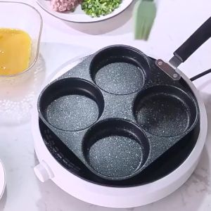 Multifunctional Non Stick Egg Steak Frying Pan Omelette Aluminum Alloy 3 HOLE/ 4 HOLE