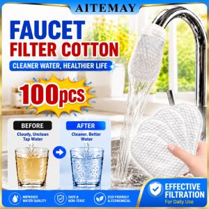 (Local Stock) Aitemay Kitchen & Bathroom Universal Tap Water Filter - Faucet Sediment & Rust Removal Cotton Bag for Safe Drinking/Cooking (100Pcs)