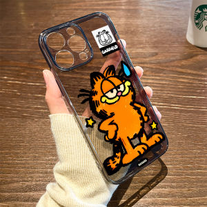 Furry Garfield Cat Cartoon Silicone Phone Case for  17/16 15 Cute 14Plus Womens New 13PRO MAX Transparent 12Mini Mens Air XR