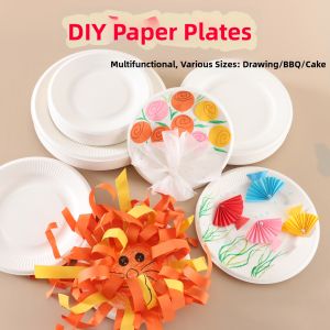 Disposable White Paper Plates For Childrens Crafts And Clay