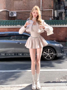 Strive/Youmeizi Plus Size Ladies Sweet and Spicy Classic Style Sequin Outwear Female Autumn Pure Desire Gold A- line Pettiskirt Suit