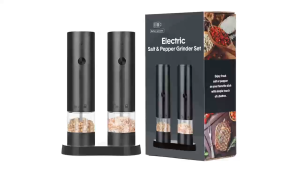 2Pcs Electric Salt and Pepper Grinder Set USB Rechargeable Adjustable Coarseness Salt Pepper Spices Mill Grinder