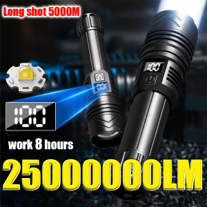 LED High Strong Power Led Flashlights Rechargeable  Outdoor  Torch USB Charging Camping Fishing Emergency Zoom Lantern