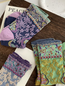 Vintage Colorful Court Style Mid-Calf Socks
