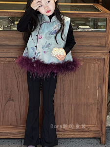 Thickened Winter Childrens Tang Suit Hanfu Set New Chinese Style Year-End Celebration Warmth Large Childrens National Trend