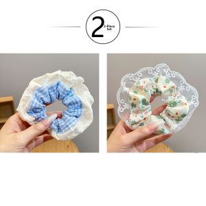 Korean Sweet Lace Edging Bun High Elasticity Hair Ties