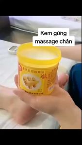 Kem massage chân gừng collagen 320gam làm mềm biểu bì giảm khô da giúp đôi chân mịn màng | Kem mát xa chân spa