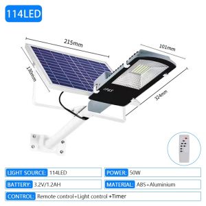 High Brightness LED Solar Street Light Automatic Sensing IP65 Waterproof Outdoor Garden Courtyard Square Parking Lot Lighting