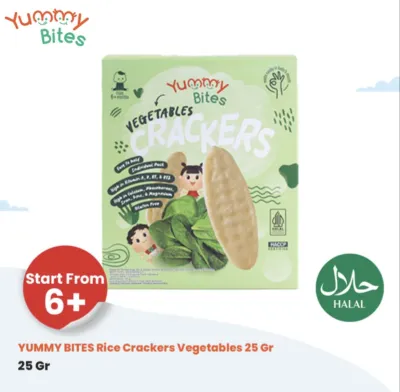 YUMMY BITES BABY RICE CRACKERS 25 GR | SNACK BISKUIT CEMILAN BAYI