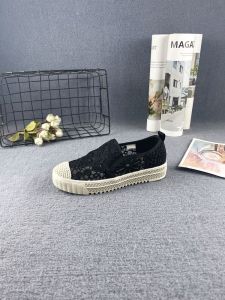 Comfortable Flat Bottom Slip-On Womens Shoes Spring Summer New Style Lace Mesh Fishing Boat Shoes Versatile Single Shoes