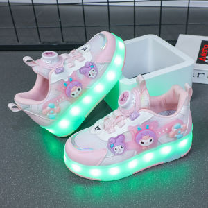 KUOBURENSHENG | Cartoon Style Rotating Buckle 4-Wheel Skate Shoes