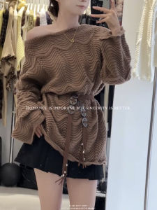 Áo Len Dệt Kim Dài Tay Khoét Sâu Mùa Thu 2025 Dáng Rộng Cạp Cao Cho Nữ Áo Khoác Ngoài Cổ Chữ V Áo Khoác Ngoài Thường Ngày