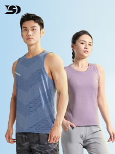 Mens Sports Tank Top Fitness Training Vest No Sleeves Quick Dry Running Basketball T-Shirt Summer Ice Silk Material