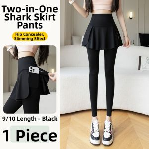 LangSha | High Waist Tummy Control Slim Yoga Leggings with Skirt