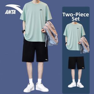 ANTA | Logo Print Breathable Short Sleeve T-Shirt and Shorts Set