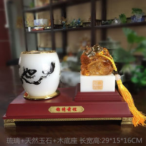 Ruiyu Pen Holder Ornament Practical Corporate Party Memorial Gift for Teachers And Leaders Beautiful Optical Glass Decorative Item