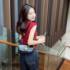 PEIXI | Sleeveless Fly Sleeve Round Collar Red Summer Stylish Fitted Top
