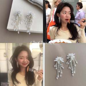 Chocho Bloggers Small Batch Design Sensation Beaded Earrings Womens Fashion Jewelry Fresh out Alloy Plated Silver Gold