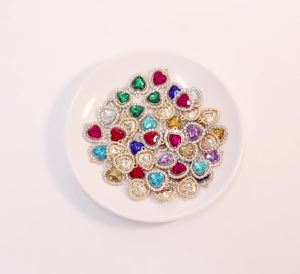 10pcs/lot 18x15mm Alloy Rhinestone Pendant Colored Heart Shape Small Charms For DIY Necklace Earrings Jewelry Making Accessories