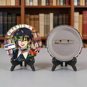 Anime Music Project Charisma House Round Badge Lapel Pins for Backpacks Briefcase Laser Brooch Clothes Gifts