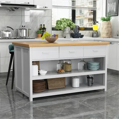 Modern Minimalist Luxury Wooden Kitchen Table Open-Style Island Dining Table Rectangular Meal Preparation Bar Table Home Furniture
