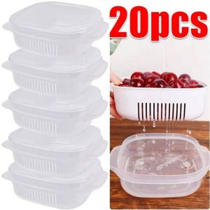 20pcs Rice Separate Packaging Box / Fresh Fruit Storage Box / Microwave Heating Storage Box / Refrigerator Fresh Food Container