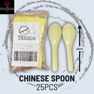 [25pcs or 50pcs] Chinese Disposable Plastic Spoon 25pcs and Clear Sundae Spoon 50pcs