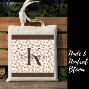 Personalized Tote Bag-Nude Neutral Bloom Edition (12x14)