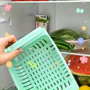 ตะกร้าใส่ของในตู้เย็น ลิ้นชักตะกร้า ลิ้นชักตู้เย็น ใช้จัดตู้เย็น กล่องเก็บอเนกประสงค์  ตะกร้าแยกอาหารเป็นสัดส่วน ลิ้นชักอเนกประสงค์ ใช้จัดระเบียบตู้เย็น ลิ้นชักเพิ่มที่เก็บของในตู้เย็น ขยายช่องเก็บของ เพิ่มความสวยงาม สำหรับห้องครัว สำหรับตู้เย็น แข็งแรง ค